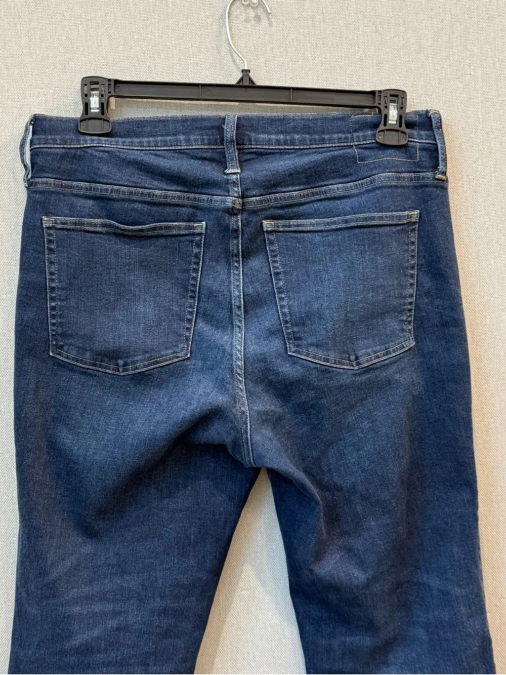 J. Crew Mid-rise kickout jean Super-Stretch Raw Hem‎ Dark Wash Size 32